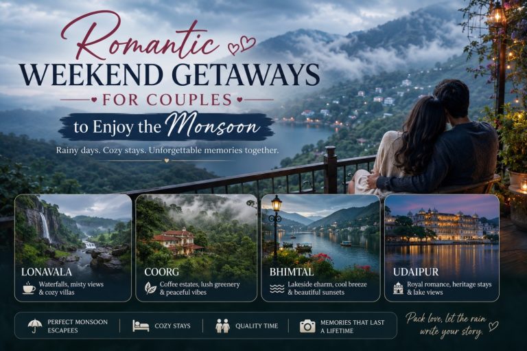 Romantic Weekend Getaways for Couples to Enjoy the Monsoon