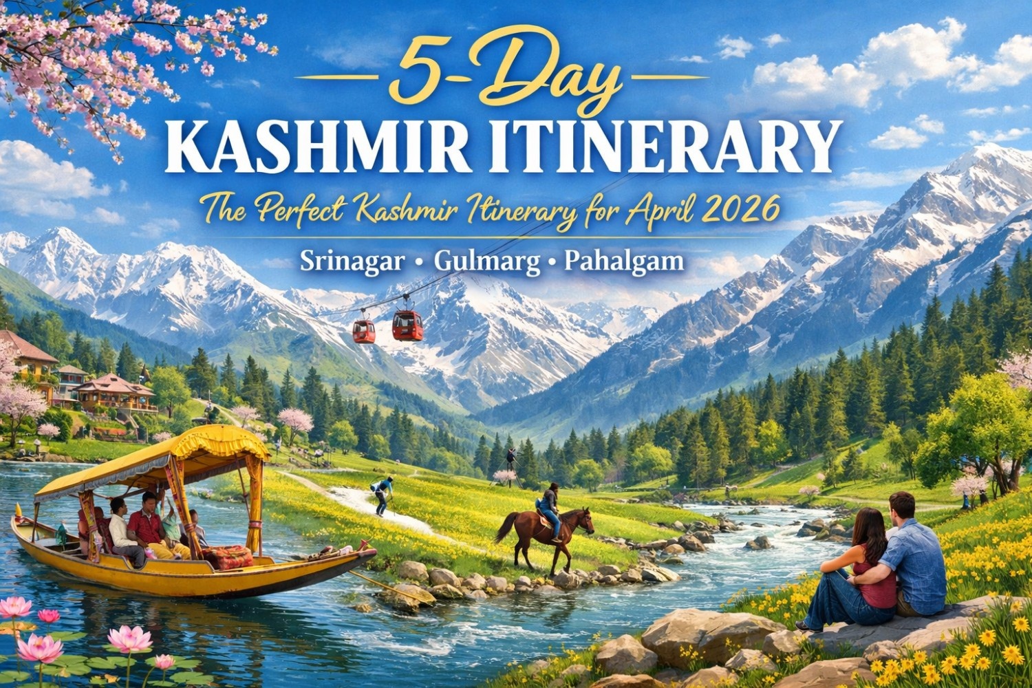 5-Day Kashmir Itinerary: The Perfect Kashmir Getaway for April 2026 (Srinagar · Gulmarg · Pahalgam)