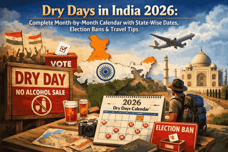Dry Days in India 2026: Complete Month-by-Month Calendar with State-Wise Dates, Election Bans & Travel Tips