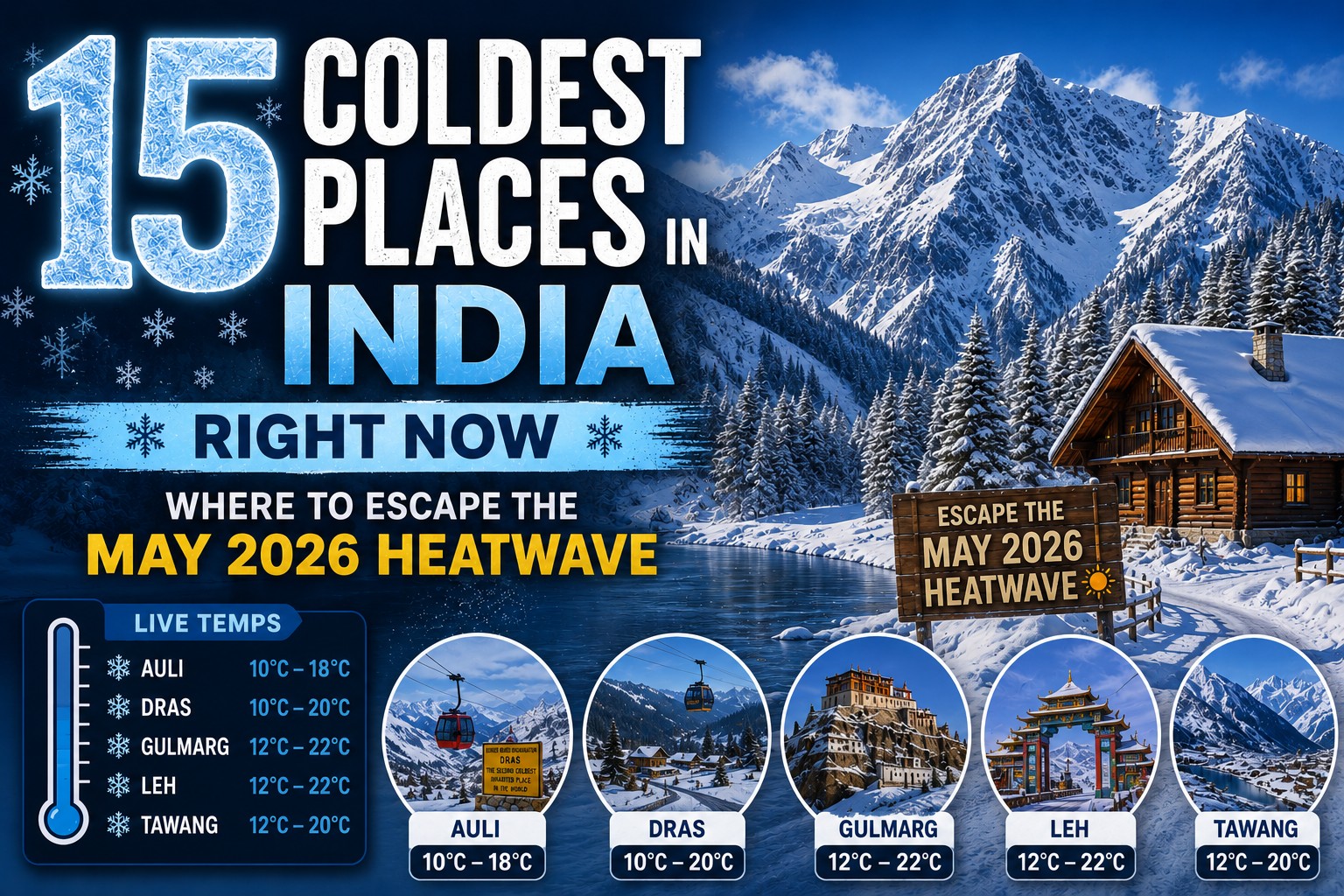 15 Coldest Places in India Right Now: Where to Escape the May 2026 Heatwave (Live Temps)