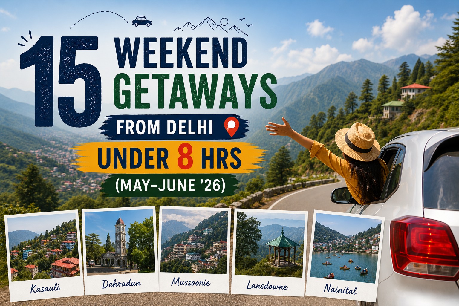 15 Weekend Getaways from Delhi Under 8 Hrs (May–June ’26)