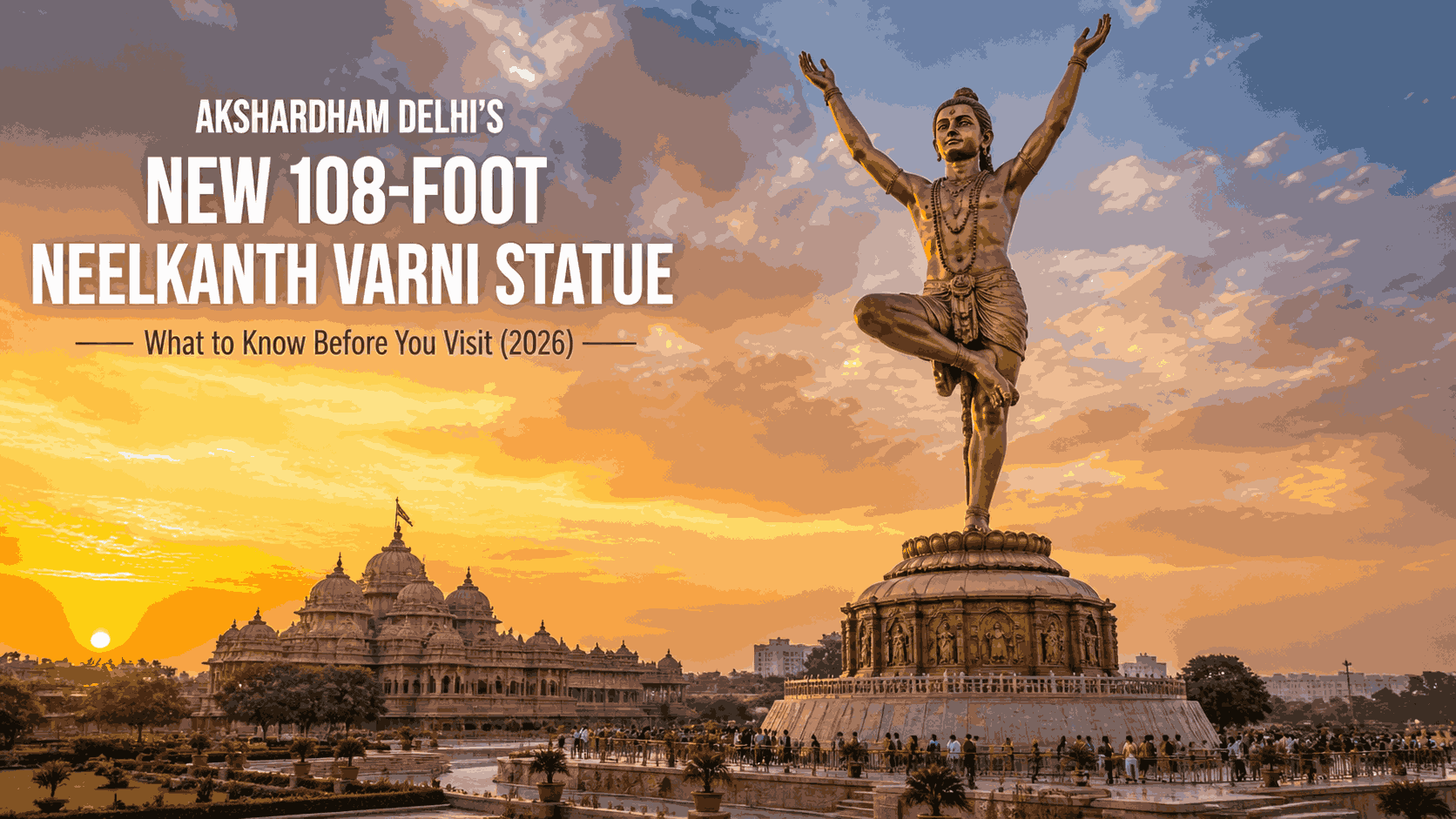 Akshardham Delhi’s 108-Foot Neelkanth Varni Statue (2026): Timings, Entry, Facts & Travel Guide