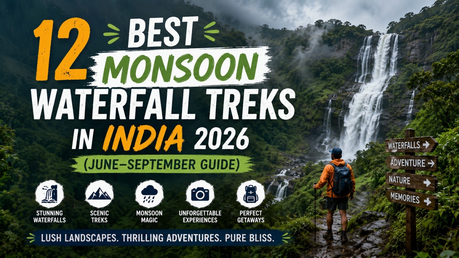 12 Best Monsoon Waterfall Treks in India 2026 (September-October Guide)