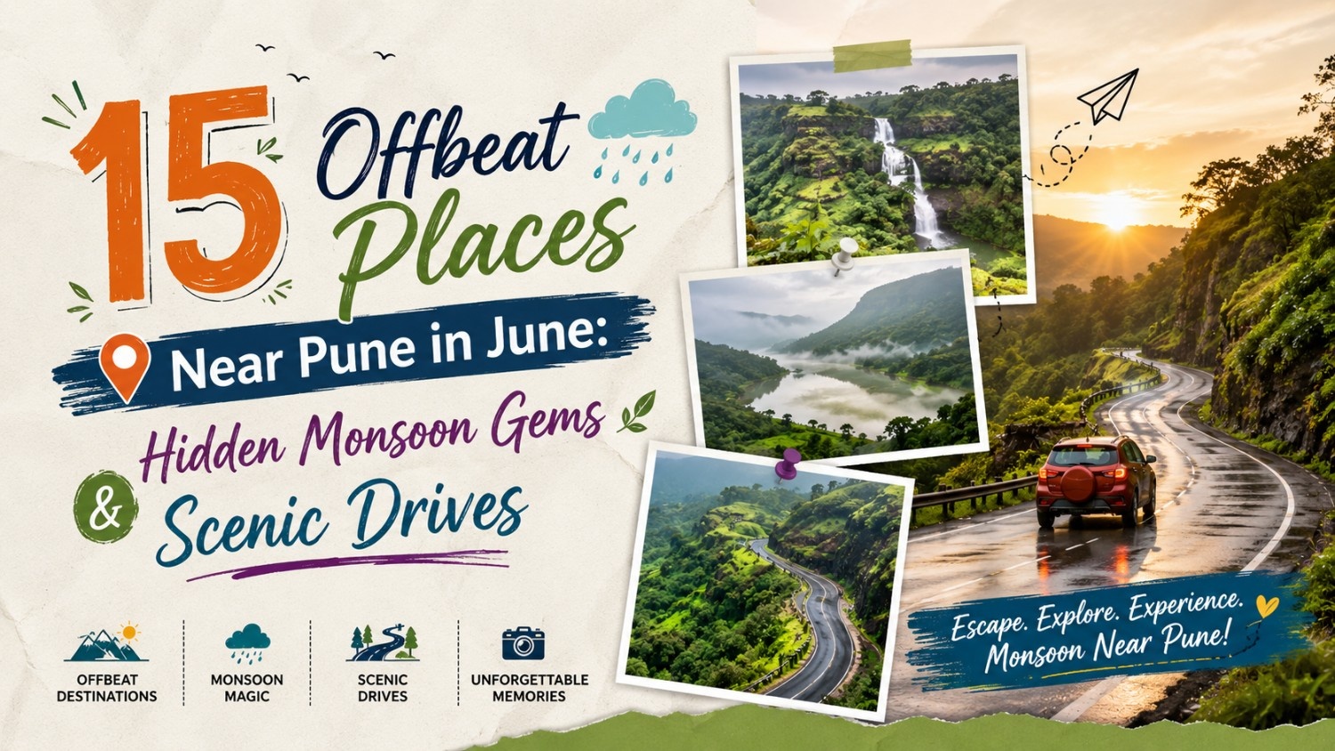 15 Offbeat Places Near Pune in June: Hidden Monsoon Gems & Scenic Drives