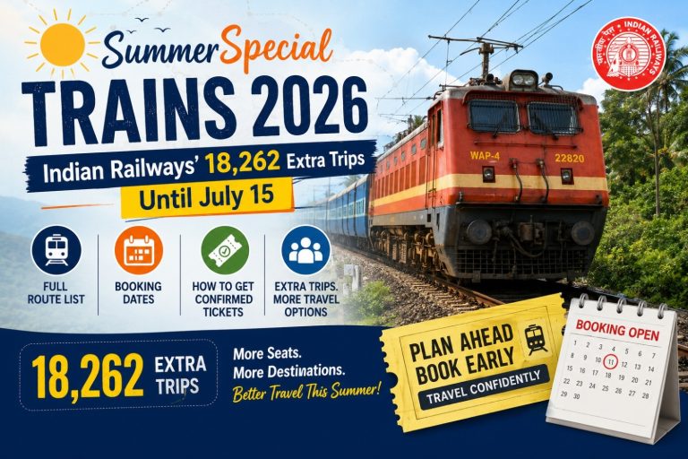 Summer Special Trains 2026: Indian Railways’ 18,262 Extra Trips Until July 15 | Full Route List, Booking Dates & How to Get Confirmed Tickets