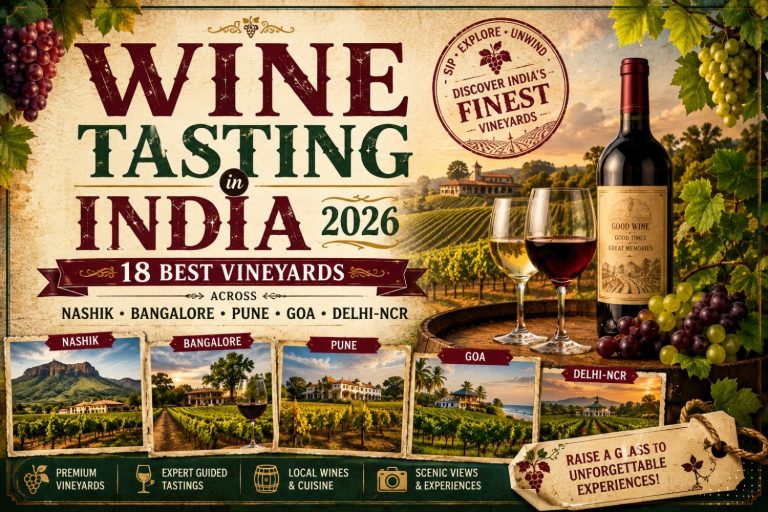 Wine Tasting in India 2026: 18 Best Vineyards Across Nashik, Bangalore, Pune, Goa & Delhi-NCR