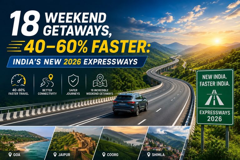 18 Weekend Getaways, 40–60% Faster: India’s New 2026 Expressways