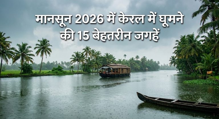 मानसून 2026 में केरल में घूमने की 15 बेहतरीन जगहें: मौसम, कैसे पहुँचें और कहाँ ठहरें
