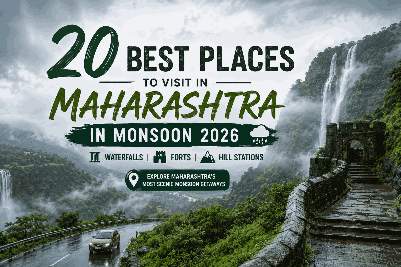 20 Best Places to Visit in Maharashtra in Monsoon 2026: Waterfalls, Forts & Hill Stations