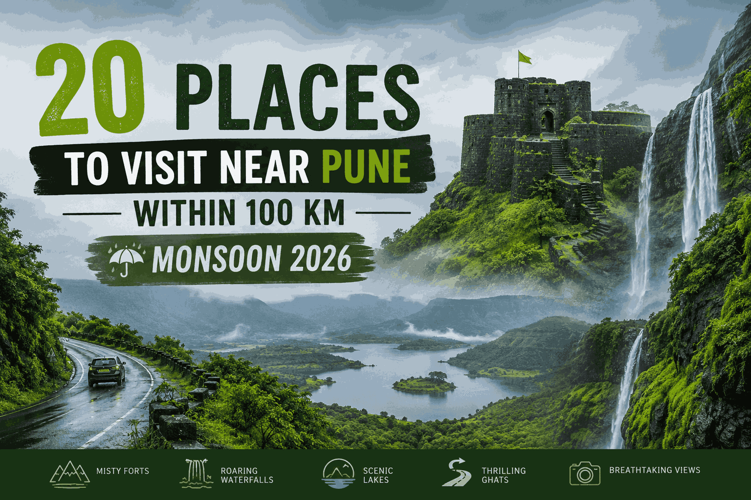 20 Places to Visit Near Pune in August Within 100 km (Monsoon 2026)