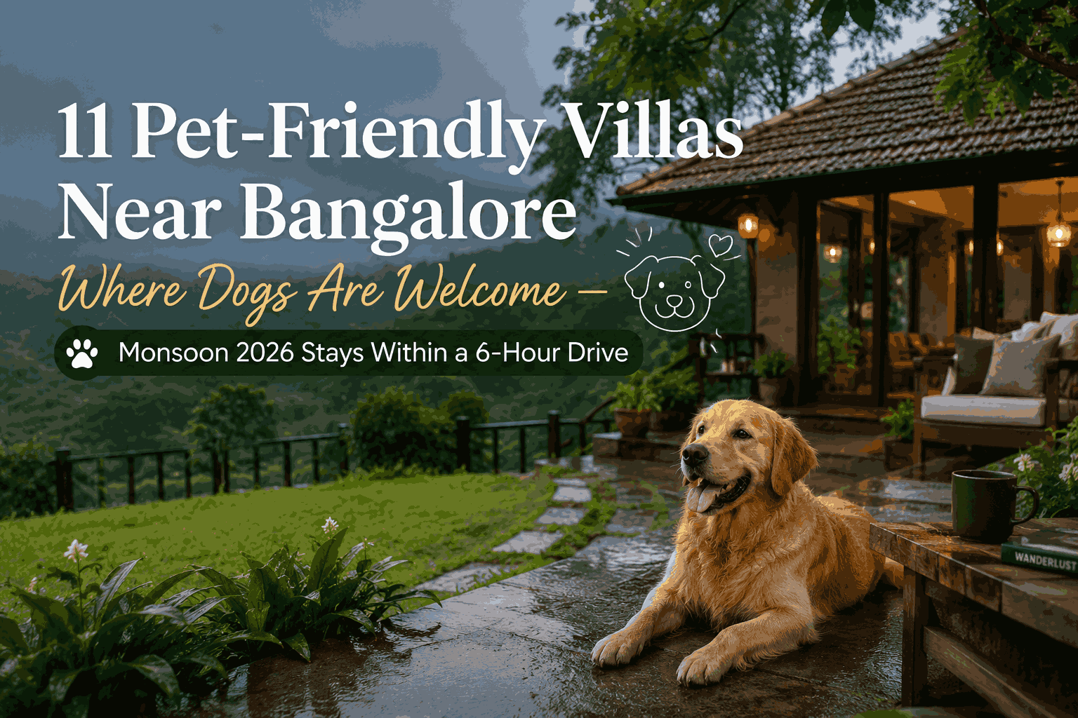 11 Pet-Friendly Villas Near Bangalore Where Dogs Are Welcome — Monsoon 2026 Stays Within a 6-Hour Drive