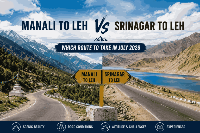 Manali to Leh vs Srinagar to Leh: Which Route to Take in July 2026