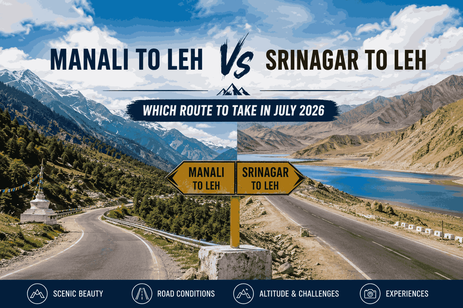 Manali to Leh vs Srinagar to Leh: Which Route to Take in July 2026