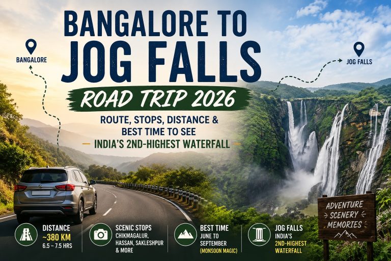 Bangalore to Jog Falls Road Trip 2026: Route, Stops, Distance & Best Time to See India’s 2nd-Highest Waterfall