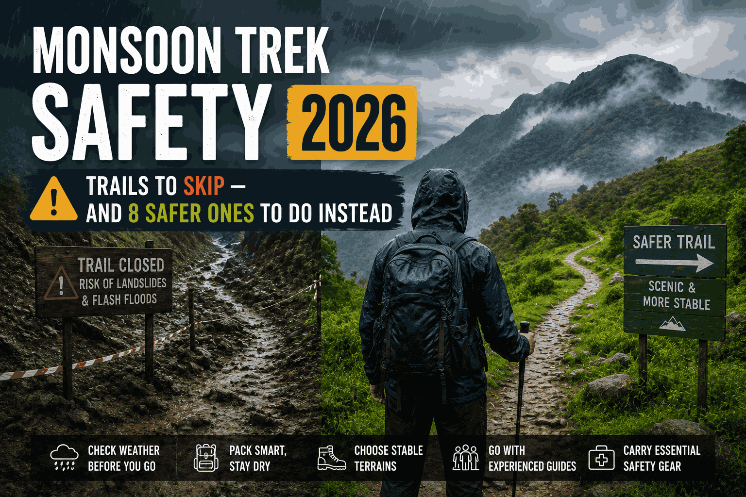 Monsoon Trek Safety 2026: Trails to Skip — and 8 Safer Ones to Do Instead