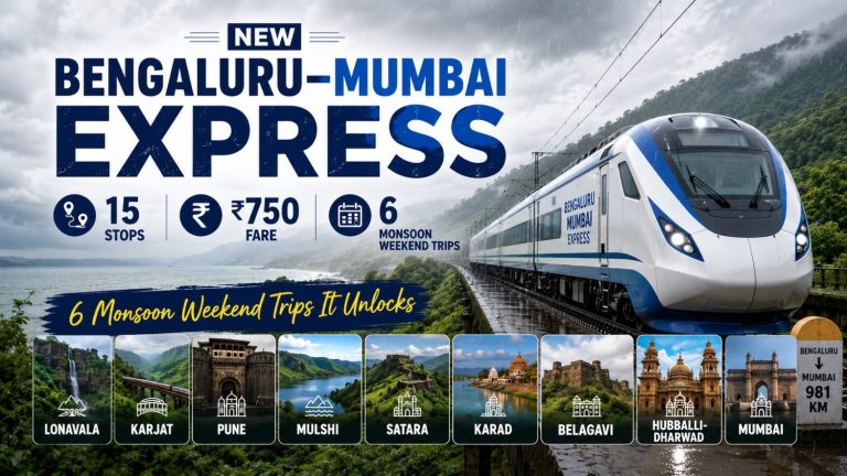 New Bengaluru–Mumbai Express: 15 Stops, ₹750 Fare & 6 Monsoon Weekend Trips It Unlocks