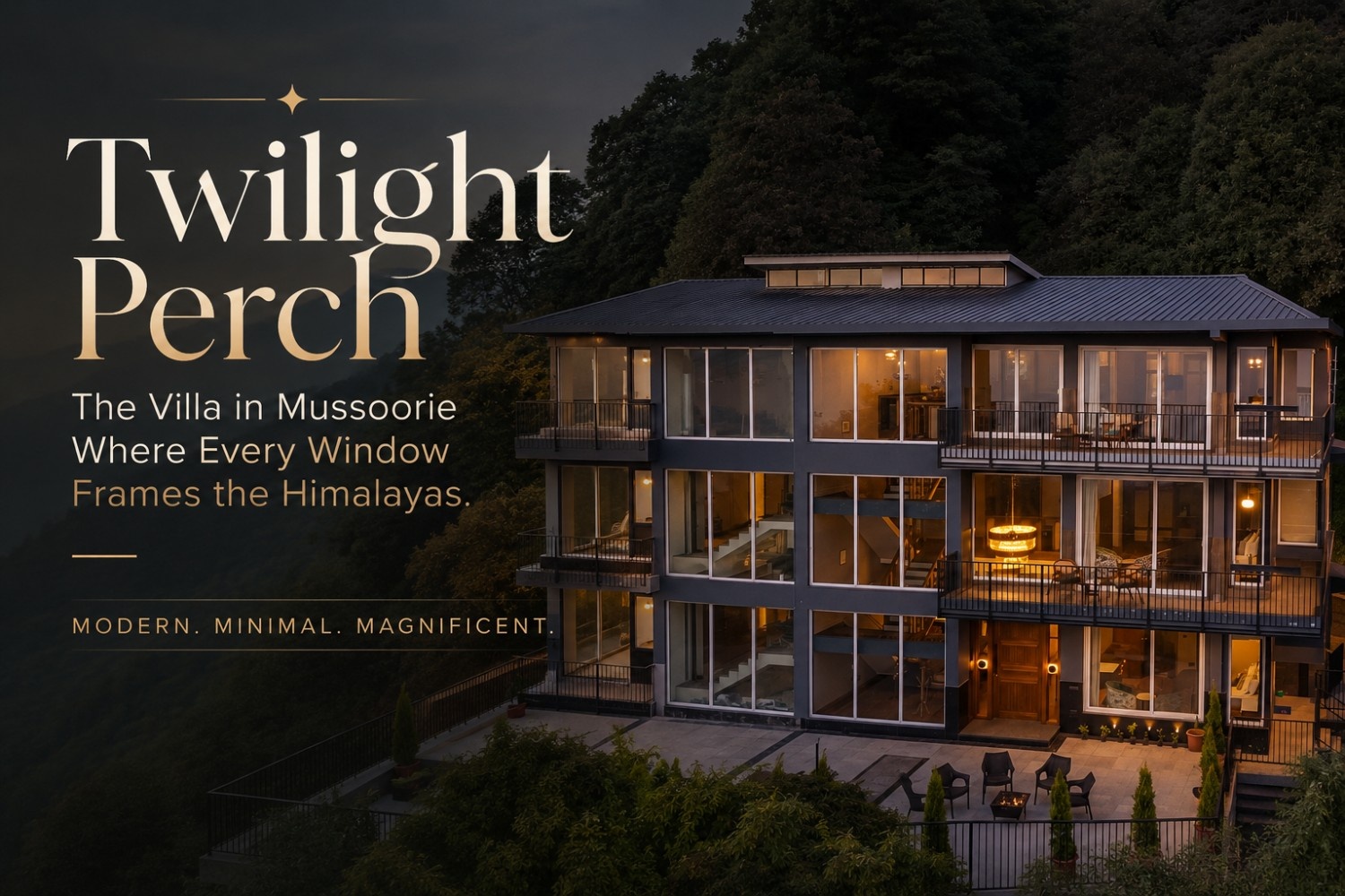 Twilight Perch : The Villa in Mussoorie Where Every Window Frames the Himalayas