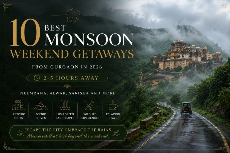 10 Best Monsoon Weekend Getaways From Gurgaon in 2026 (2–5 Hours Away)