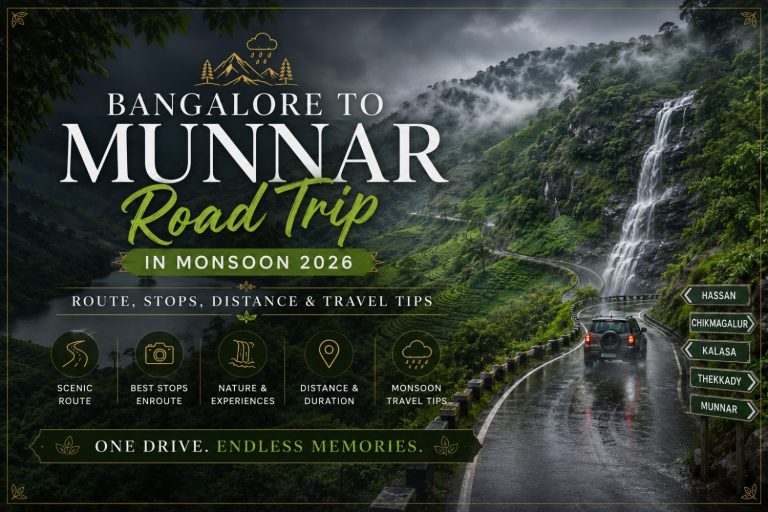 Bangalore to Munnar Road Trip in Monsoon 2026: Route, Stops, Distance & Travel Tips