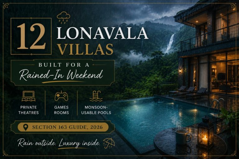 ​​12 Lonavala Villas Built for a Rained-In Weekend: Private Theatres, Games Rooms & Monsoon-Usable Pools (Section 163 Guide, 2026)
