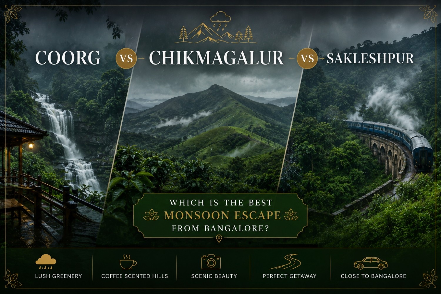 Coorg vs Chikmagalur vs Sakleshpur: Which is the Best Monsoon Escape from Bangalore?