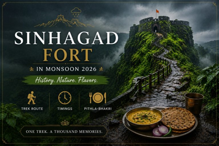 Sinhagad Fort in Monsoon 2026: Trek Route, Timings & Pithla-Bhakri
