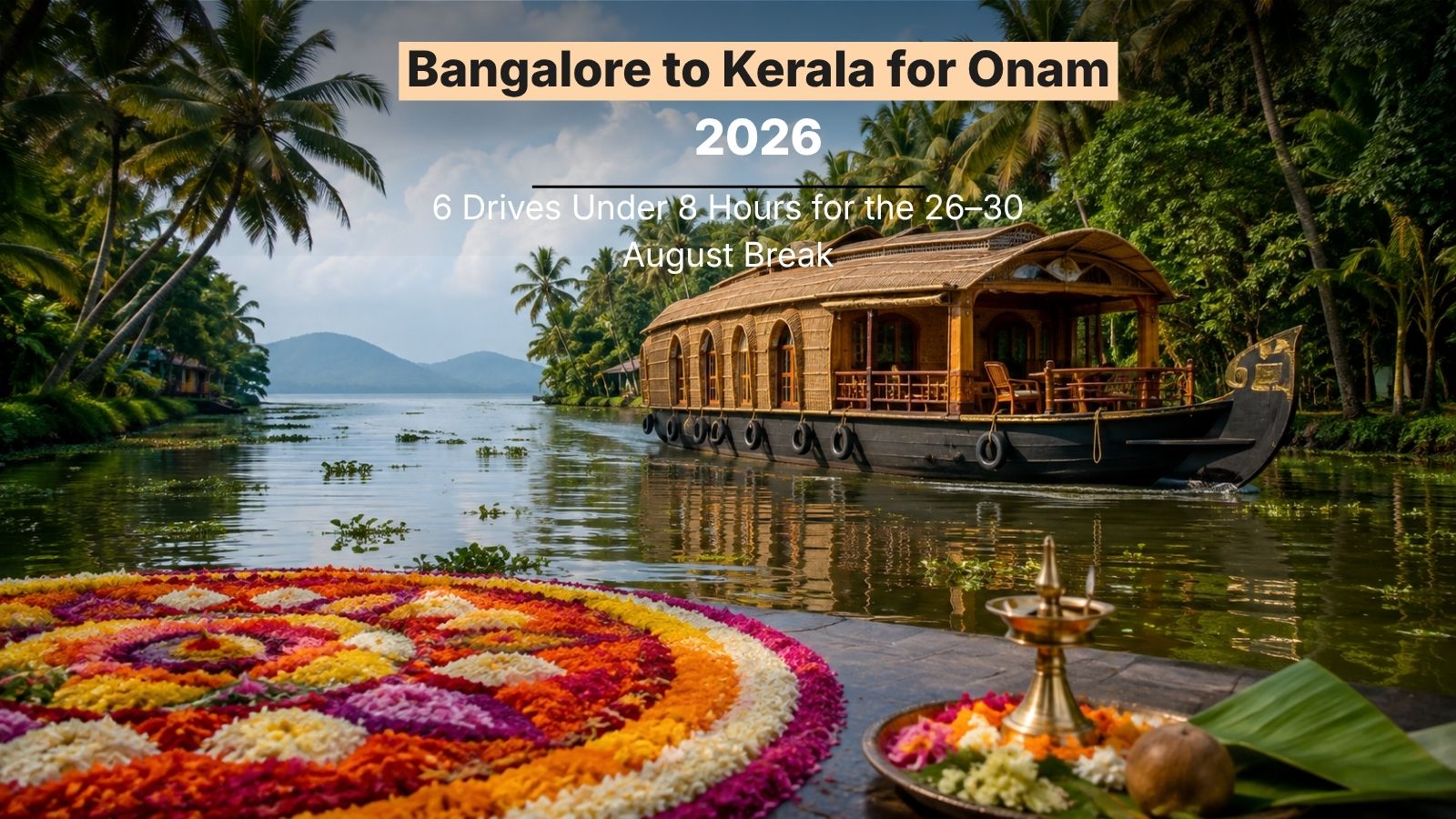 Bangalore to Kerala for Onam 2026: 6 Scenic Drives Under 8 Hours (26–30 August)